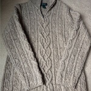 NWT Lauren Ralph Lauren Hand Knit Wool Sweater - Small - Tweed